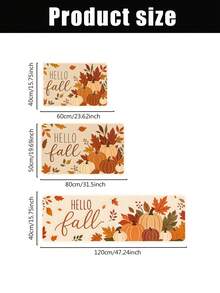 1/16 Buah Keset Bertema Musim Gugur, Keset Thanksgiving, Dicetak dengan Pola dan Daun Maple, Keset Dekoratif Festival Panen Musim Gugur, Karpet Selamat Datang di Dapur, Keset Lantai Tahan Kotoran, Dekorasi Pesta Musim Gugur - MultiWarna - View 7