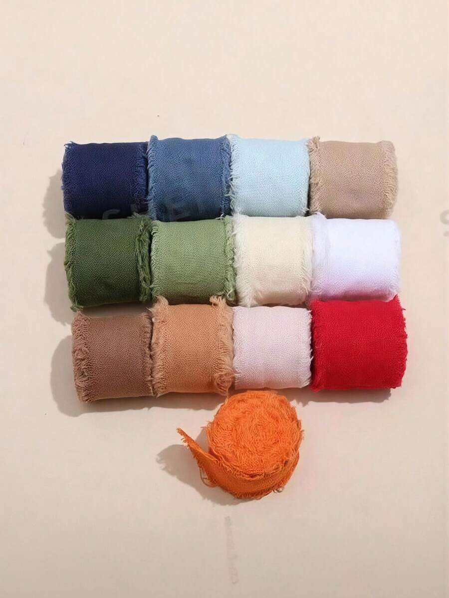 1 Roll 1.5 Inch*5 Yard Holiday Ribbon: Handmade With Fringes, Perfect For Crafts, Weddings, Or Home Decor - One Volume - View 1