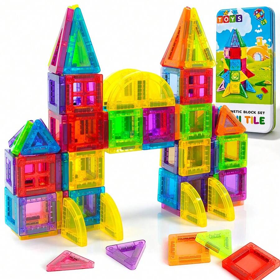 Mini Magnetic Blocks Kids Building Toys, Magnetic Toys, Colorful Magnetic Building Blocks For Children, Educational Magnet Toy Set Creativity Toy Gift For Kids Boys Girls, Random Colors(Suitable For Ages 3+) - Multicolor - View 1