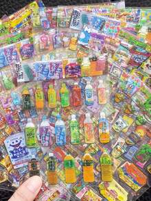 10pcs Mini Food Cartoon Stickers, Laser Glitter Cut Stickers, Anime Diary Decorative Stickers, Children's Gift & Small Gifts - Multicolor - View 2