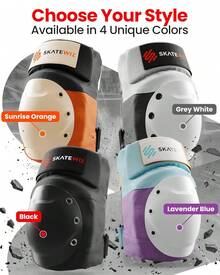 SKATEWIZ Bike Knee Pads - Skateboard Safety Gear - Shield - Size M/L Orange - Skate & Skateboarding Wrist Guards For Skating Adult With Elbow Pads - Roller Skates, Inline Skates - Black - View 4