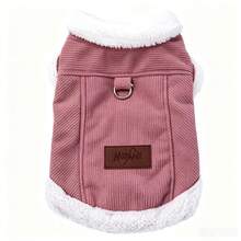 1pc Fleece Zipper Pet Dog Vest Jacket Autumn/Winter Warm Pets Clothes Retro Corduroy Dogs Sweater Suitable For Puppy Small Medium Dogs - Multicolor - View 18