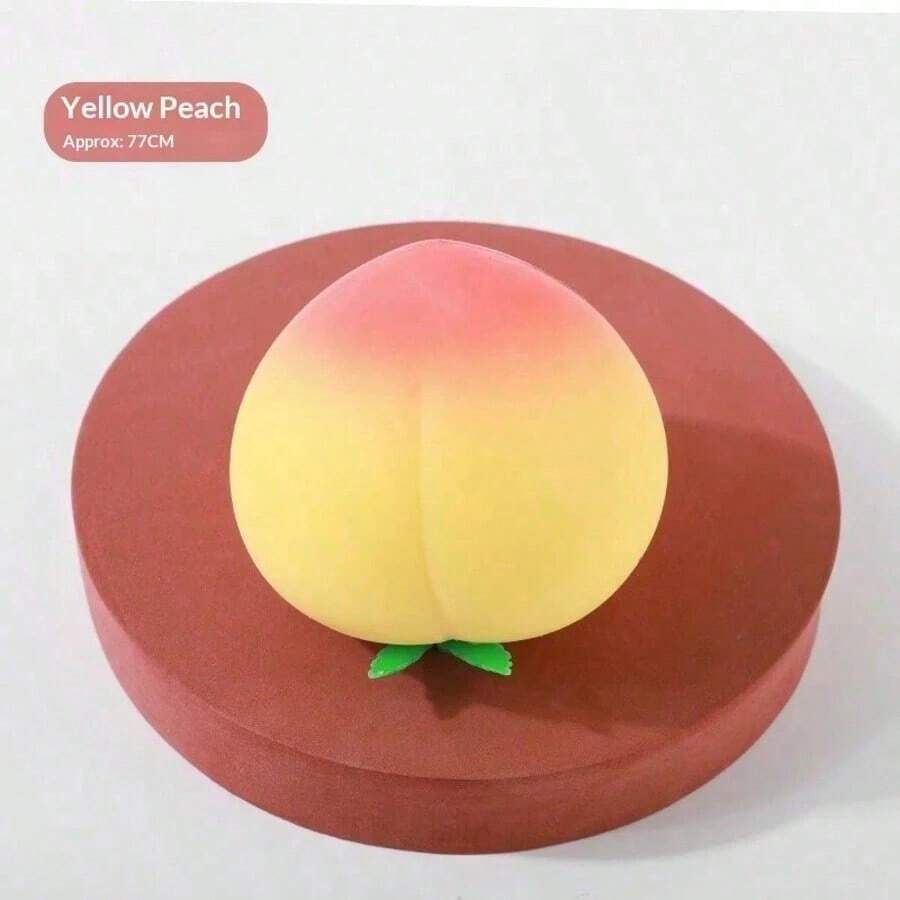 Tachimi 1pc New Creative Stress Relief Realistic Peach Squeeze Toy, Soft Slow Rebound Squishy Toy, Ideal Gift For Friends, Birthday And Party, Suitable For Men And Women - Multicolor - View 1