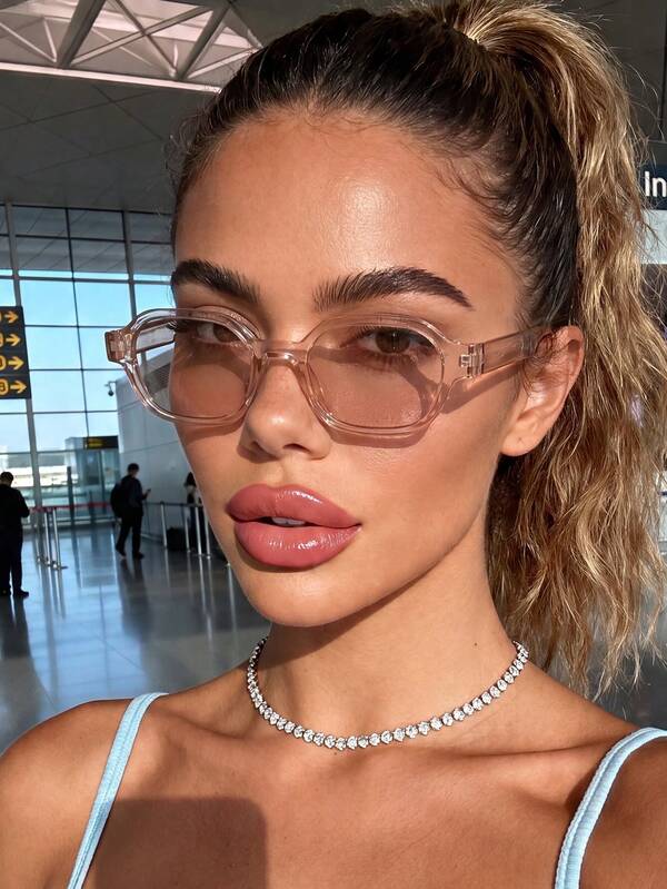 1 Pair Women's New Small Square Frame Fashion Sunglasses, Suitable For Daily Outings, Summer Decoration, Street Photography, Vacation, Family Trips, Outdoor Activities, Beach And Travel