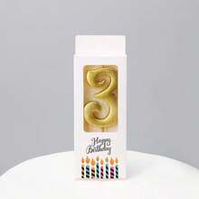 創意數字生日蛋糕蠟燭裝飾，適合生日派對 - 金色 - 查看 8
