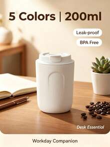 1pc 200ml Mini Coffee Cup, Portable Coffee Cup, Couple Coffee Cup; Multi-Color Options, High Aesthetic Value, Style; Suitable For Office Coffee Cup, Overtime Work, Desk Decor, Student Essential - Multicolor - View 3
