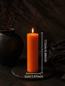 1pc Dark Orange Cylindrical Scented Candle, Diameter 1.97 Inches (1.97-7.87 Inches Optional), Suitable For Atmosphere Creation, Home Decor, Party, Table Setting, Desk Decoration, Halloween, Halloween Decor, Halloween Gift - Multiple Specifications - View 15