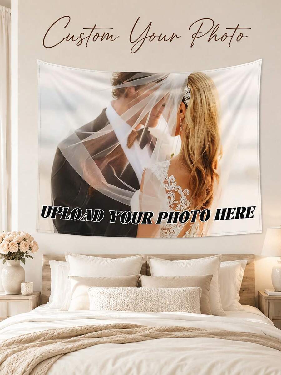 Customized Photo Tapestry, Personalized Image Wall Hanging Banner, Bedroom Decor Custom Image Backdrop, Photography Prop - Multicolor - View 1