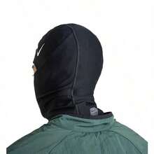 Nike Pro THERMA-FIT Hyperwarm Hood Balaclava Windproof Thermal Neck Gaiter, Breathable Quick Dry Face Mask For Motorcycle Ski Cycling, Unisex One Size Black Sports Head Cover - Black - View 6