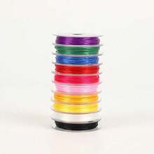10 Rolls Mixed Color Flat Elastic Cord Set, Rich Color Palette, Flexible And Durable, Resistant To Loosening And Breaking. Combines Chinese Knot Weaving And Beading Functions, Flat Material Easy To Knot, Suitable For Weaving Bracelets, Necklaces, Anklets, Hand Ropes, Pendants And Other Jewelry, Essential Basic Material For Handmade DIY Jewelry, Chinese Style Crafts, Beading Creations. - A7 - View 3