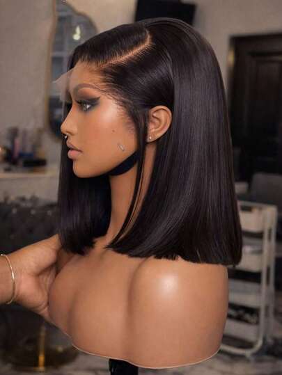 Put And Go Glueless Wig 5*5 4*4 Glueless HD Lace And 13*4 13*6 HD Lace Frontal Wig - 200% Density Natural Color Straight Hair - Pre-Cut Hairline And Baby Hair - Ready To Wear Without Glue - Multiple Sizes Suitable For Women Valentine's Day