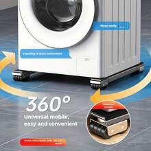 2 Adjustable Washing Machine Mobile Bases - Furniture Dolly With Locking Wheels, Also Suitable For Refrigerator And Other Appliances | Convenient Mobile Trolley For Moving Home Appliances, Stainless Steel Bracket - Adjustable, Shock-Absorbing, Suitable For Washing Machines, Refrigerators And Laundry Equipment, Rust-Proof, Suitable For Graduation Gifts, Bachelor Party Gifts, Bridesmaid Gifts, Father's Day Gifts, Halloween Decorations - Multicolor - View 3