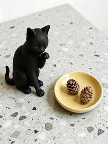 1pc Modern Black Cat Statue - 3D Printed Plastic Figurine, Suitable For/Decor, Minimalist Window Sill And Desktop Decoration, Room, Shelf Collectible Architectural Decor - Black Cat Sculpture Decorative Gift - Multicolor - View 5
