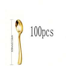 100pcs Gold Stainless Steel Cutlery, Suitable For Catering, Parties, Dinners, Weddings, Spring Picnics, Summer Gatherings - Gold - View 23