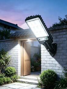 1 件 2200W 户外太阳能运动传感器泛光灯 - 带遥控器和 LED 壁灯功能，运动传感器花园安全灯 - 节能防水，户外壁挂式门廊车库车道灯 - 白光 - 查看 3