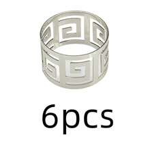 12pcs 6pcs Gold And Silver Minimalist Party Metal Napkin Rings - Silver - View 6