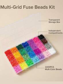 28 Colors 5mm Fuse Beads Kit,2200PCS Melty Beads DIY Craft Supplies For Art Creation And Handmade Projects - Perler Bead Set - View 3