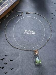 1pc Halloween Glow-In-The-Dark Ghost Drift Bottle Necklace (Necklace Glows In The Dark) - Style 1 - View 3