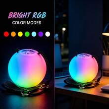 Bola giratoria suave con luz LED, bola iluminada de mano (con modos de luz multicolor, control por botón) - Un accesorio iluminado para fiestas, bodas y bailes. Bola de baile giratoria de PVC duradero, alimentada por baterías de botón, - Bola Poi LED brillante - Ver 6
