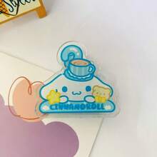 SANRIO 5PCS/10PCS Random Color Cute Cartoon Print Acrylic Ticket Clips, Colorful Animal Shaped Strong Clips, Student Exam Paper File Organizer, Planner Photo Decoration Clips, Office Desk Organizer Stationery, Holiday Gift, Halloween Healing Style Cute Stationery - A-random Color - View 4