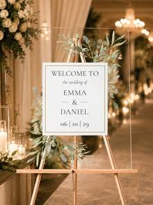 Wedding Welcome Sign, Wedding Eve Welcome Sign, Modern Wedding Entrance Sign, Acrylic Sign, Wedding Decor, Wedding Gift - Multicolor - View 6