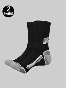 Men Crew Mid Calf Sports Socks Non Slip Cushioned Athletic Socks Back To School Fall Outdoor Daily Training Running Legwear - Multicolor - View 9