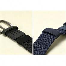 1pc Solid Color Casual Polyester Fiber Belt, All Season - Royal Blue - View 5