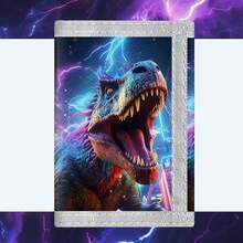 1pc Cool Dinosaur Print Trifold Wallet, With Multiple Card Slots, Zipper Coin Pocket, Durable Canvas, Perfect For Birthday, Holiday, Christmas And Valentine's Day Gifts - Multicolor - View 2