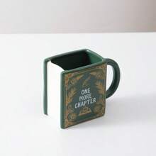 1pc 290ml/9.8oz Unique Book Shaped Ceramic Coffee Mug, "One More Chapter" Letter & Vintage Floral Print Novelty Coffee Tea Cup For Latte Milk Cocoa Tea, Perfect Gift For Book Lovers & Back To School - Multicolor - View 12