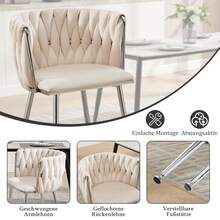 Dining Chair Ivory - 2 Piece Bar Stool Set Modern Style - Ivory - 查看 2