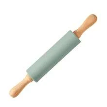1 Set de Rodillo y Tapete de Silicona Antiadherente de Alta Calidad - Herramientas de Cocción Esenciales para la Cocina del Hogar, Mango de Madera, Tapete de Silicona Fácil de Limpiar para Aventuras de Cocción Sin Problemas, Incluye Rodillo - Ver 14