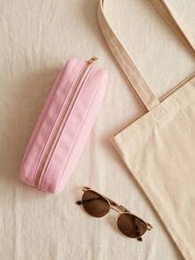 1pc Customized Heat Transfer Pencil Case, Gold Zipper Rectangular Multi-Function Stationery Storage Bag, Suitable For Desk, Desktop, Floor, Home, Office, Study, Adult Family Members Daily Storage, 4 Colors Available - Multicolor - View 8