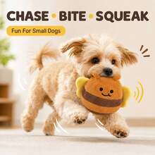 2pcs Yellow Chick Pet Interactive Bouncing Squeaky Toy Ball, Dog & Cat Boredom Relief Companion Toy, Sound-Attracting For Pets - Multicolor - View 3