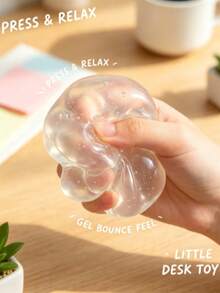 1pc,Clear See Through Coconut Shaped Jelly Squishy Toy, Smooth Transparent Water Feel Squeeze Ball, Slow Rebound Anxiety Relief Fidget Toy For Teens Adults, Minimalist Desktop Decompression Toy Creative Small Gift - 5 Pcs - View 6