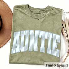 [100% Cotton][100% Cotton] ®   Auntie Shirt, Aunt Shirt, Plaid Auntie, New Aunt Gift, Pregnancy Announcement, Gift For Aunt, Pregnancy R - 綠色 - 查看 1