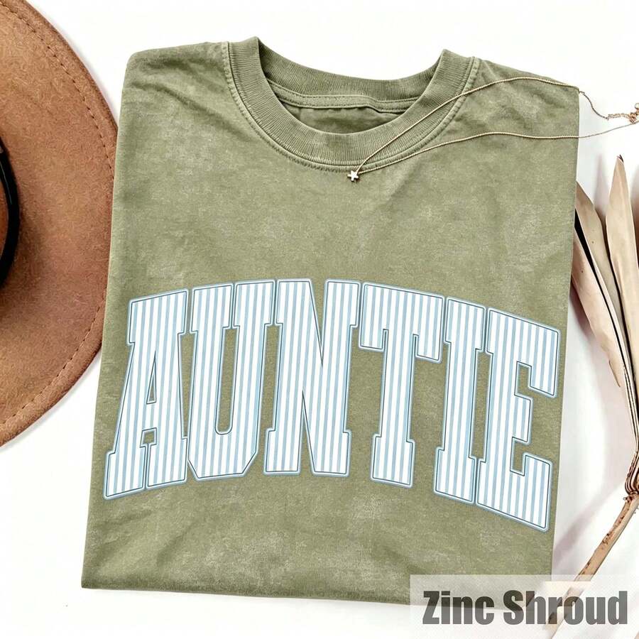 [100% Cotton][100% Cotton] ®   Auntie Shirt, Aunt Shirt, Plaid Auntie, New Aunt Gift, Pregnancy Announcement, Gift For Aunt, Pregnancy R - 綠色 - 查看 1