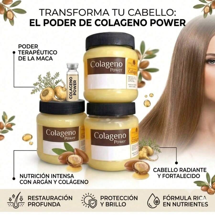 Mascarilla de Colágeno Power Maca: Reparación Intensiva y Brillo Espectacular para tu Cabello. 250G