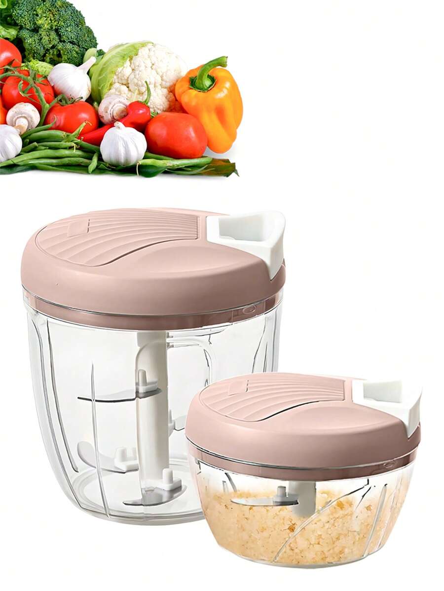 Manual Kitchen Vegetable Chopper, Garlic Grinder, Onion Crusher, Vegetable Slicer, Creative Fruit Grinder, Meat Chopper, Kitchen Tool, Convenient Cooking, Powerful Kitchen Food Processing Assistant - Multicolor - View 1