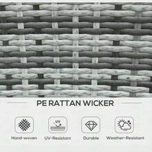 6-Seater Rattan Dining Set Garden Furniture Patio Rectangular Table Cube Chairs Outdoor Fire Retardant Sponge Grey - Multicolor - View 5