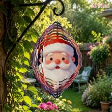 1 buah Lonceng Angin Berputar Gantung, Motif - "Potret Santa Claus di Alam Semesta Misterius", Dekorasi Taman dan Teras Luar Ruangan, Dekorasi Multifungsi untuk Taman, Teras (Liontin Tidak Termasuk), Gaya Acak - A - View 5