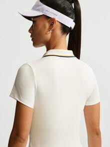 Nike Women's AS W NKCT DF SLAM SS Polo Shirt, Knitted Collar Short Sleeve TIW1210-133 - Beige - View 2