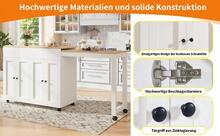 Expandable Kitchen Island White – Workspace And Storage - White - View 6