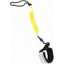 Coiled Spring Foot Rope Surf Leash For 5ft Paddleboard Board With 5mm Super Strong PU Cord, Adjustable Ankle Cuff, - Yellow - View 9