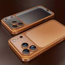 奢華透明磨砂 TPU 手機殼，相容 iPhone 18 Pro Max 18 Pro 17 Pro Max Air 16 15 14 13 12 11 Pro Max Plus，透明鏡頭保護設計，18 Pro Max 手機殼，Apple 系列可立即轉換為 17 18 手機殼，軟邊防震，中性保護殼 - 橘色 - 查看 3