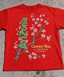 100% Cotton Women's T-Shirt - Men'S Tee Featuring Arizona Green Tea Design - 2026 Everyday Apparel - Summer Tops - New Summer Outfits For Women - 紅色 - 查看 1