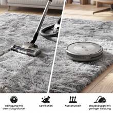 EDIMENS Long Hallway Runner Rug 80x300, High Pile Bathroom Rug Non-Slip, Fluffy Washable Kitchen Rug Bath Mat, Rugs For Bedroom Bed Runner Hallway Living Room - 紮染淺灰 - 查看 11