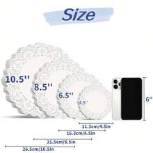 100/300/500pcs Round White Lace Paper Doilies, Baking Paper Pads, Suitable For Crafts, Tableware Decoration, Party, Wedding, Cake, Dessert, Baking, BBQ, Fried Foods - View 10
