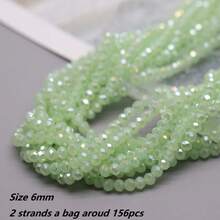 2Strands(Around 156pcs) 6mm Green Color Glass Beads For Jewelry Bracelets Making DIY Accessories - 6mm - View 10