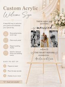 Wedding Welcome Sign, Wedding Eve Welcome Sign, Modern Wedding Entrance Sign, Acrylic Sign, Wedding Decor, Wedding Gift - Multicolor - View 2