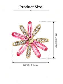 1件女款時尚雛菊胸針，高端優雅西裝配件，防滑針防止衣物滑落，胸花飾品 - 彩色 - 查看 3